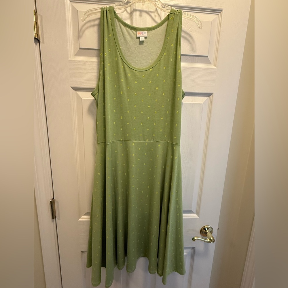 LuLaRoe Nicki Women’s Dress Size 2XL New Without Tags Lime Green With Yellow